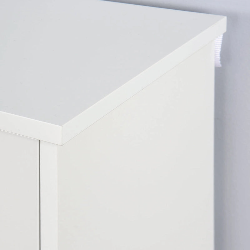 Gabinete zapatero de madera para la entrada, gabinete blanco para guardar zapatos con 3 puertas abatibles 20.94x9.45x43.11 pulgadas