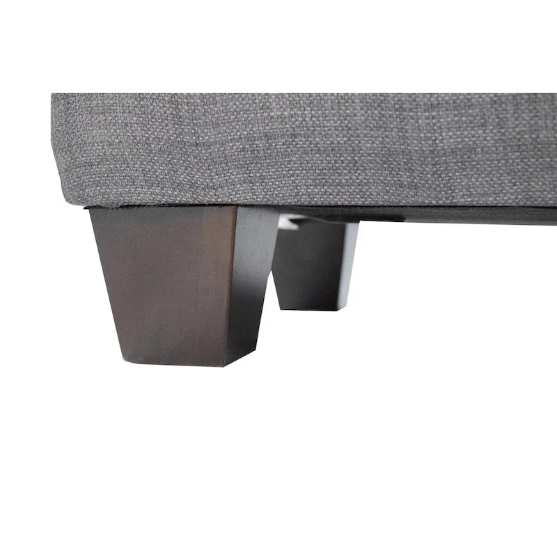 Banco zapatero gris oscuro con capitonado de diamantes