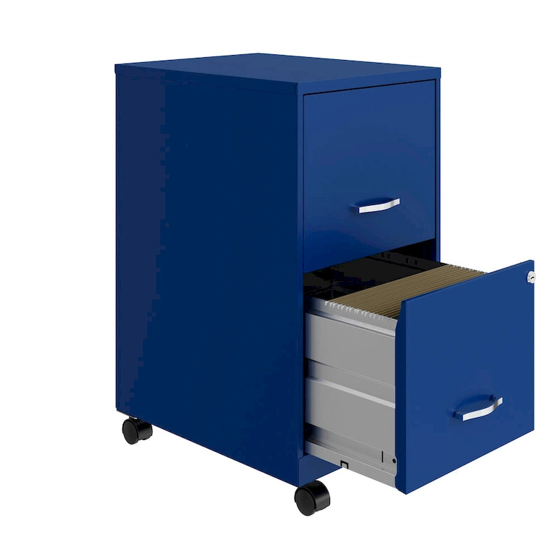 Classic Blue 18-Inch 2-Drawer Vertical File Cabinet
