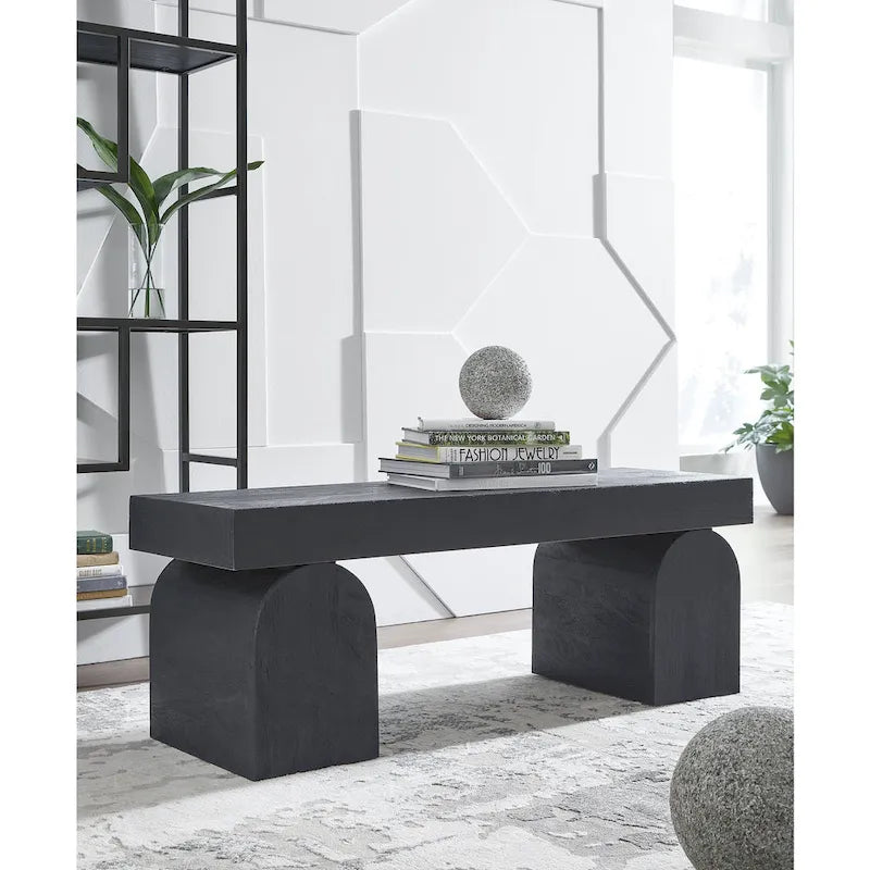 Signature Design by Ashley Holgrove Black Accent Bench - 50 W x 16 D x 18.25 H