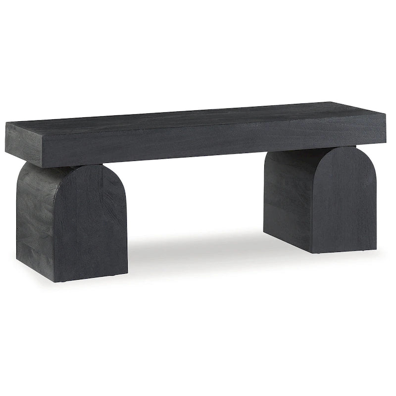 Banco decorativo negro de 50 pulgadas de ancho