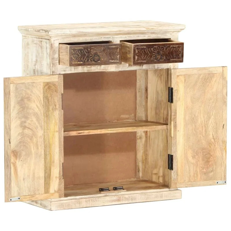 Credenza in legno massello di mango bianco