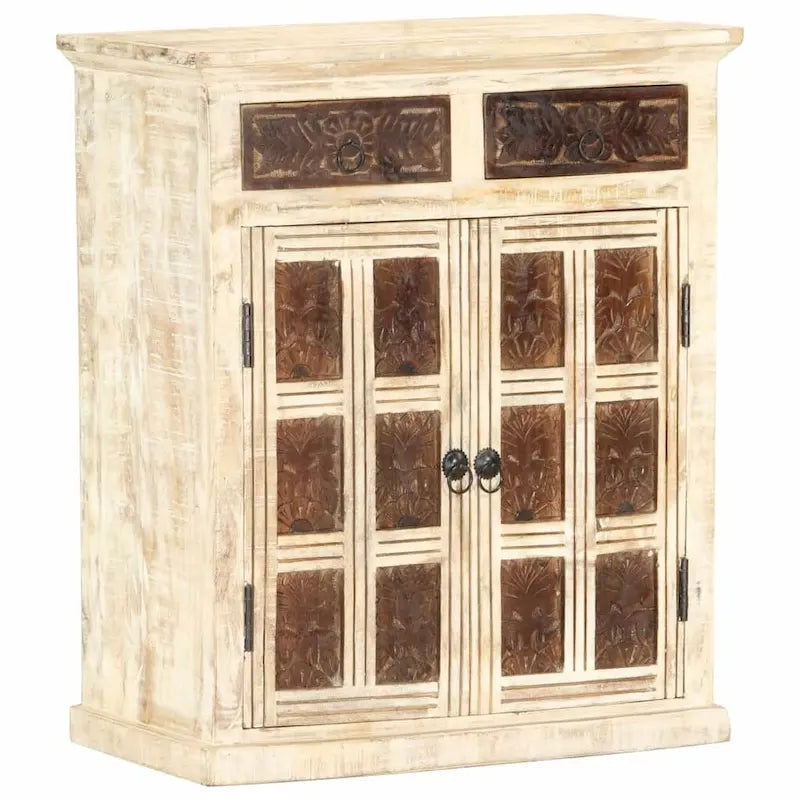 Credenza in legno massello di mango bianco