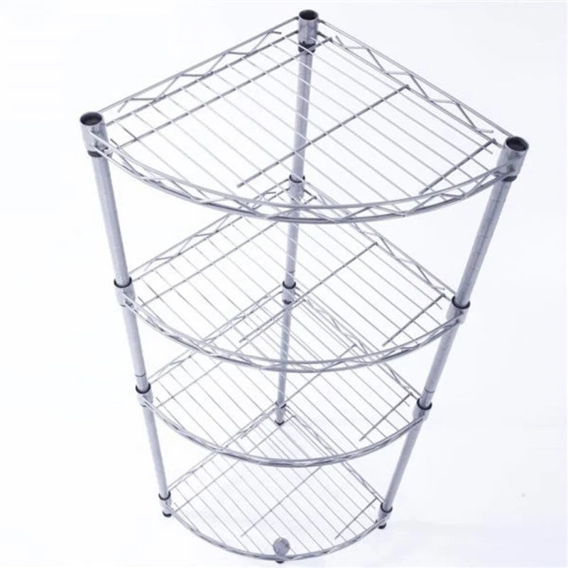 Waaiervormig metalen opbergrek van koolstofstaal met 4 niveaus, zilvergrijs - 11.81 x 11.81 x 35.43