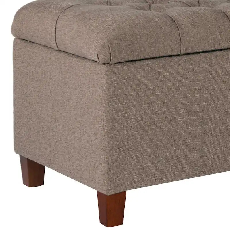 Banco de madera tapizado con tela texturizada y capitoné, con almacenamiento abatible, - 18 H x 40 W x 18 L pulgadas