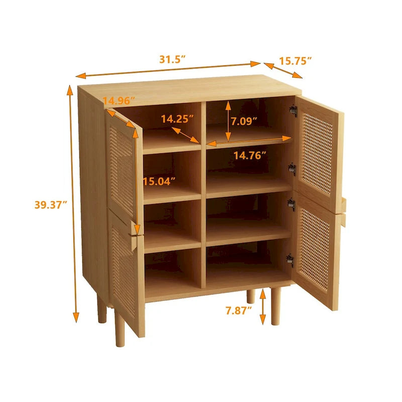 Meuble de rangement en maille de rotin - N/A