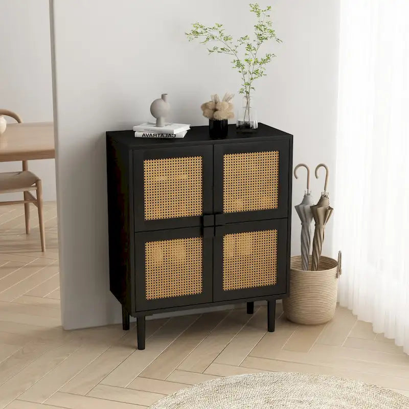 Meuble de rangement en maille de rotin - N/A