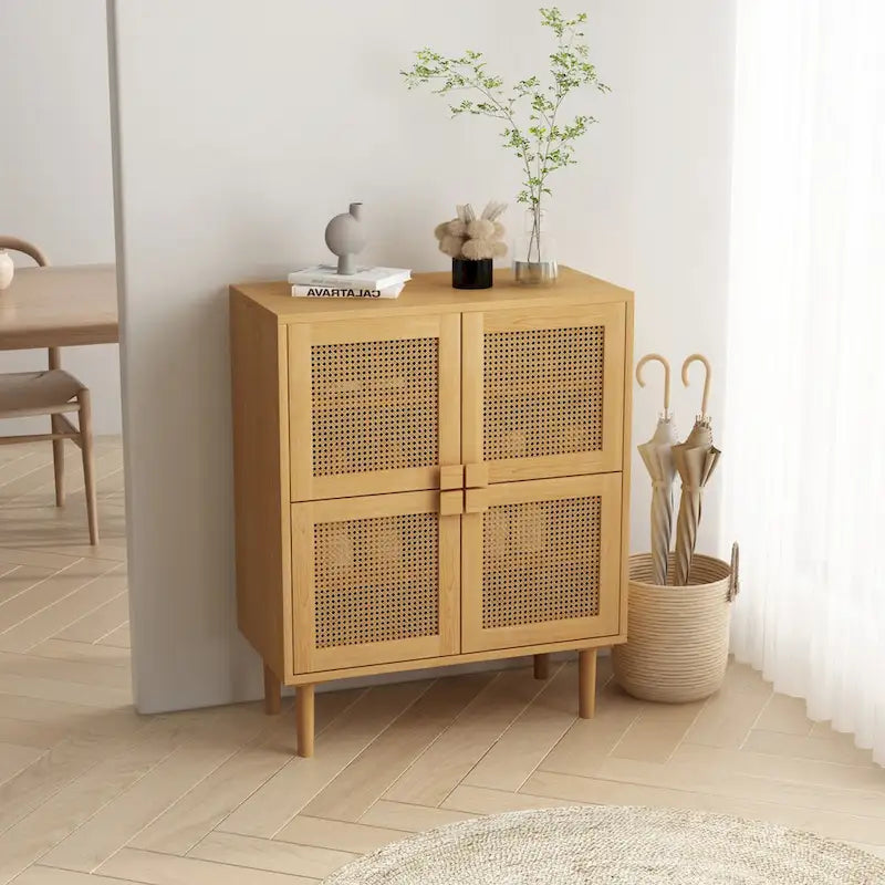 Meuble de rangement en maille de rotin - N/A