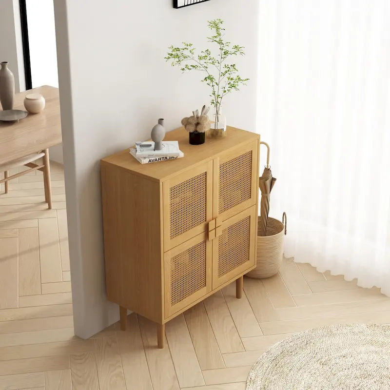 Meuble de rangement en maille de rotin - N/A