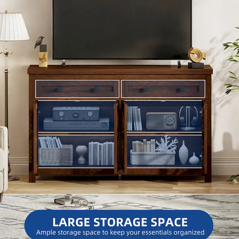 Boerderijstijl dressoir en koffiebar-kast van 55 inch