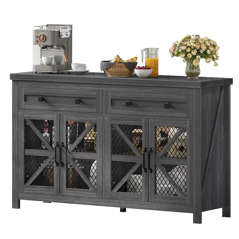 Boerderijstijl dressoir en koffiebar-kast van 55 inch