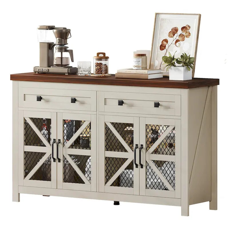 Boerderijstijl dressoir en koffiebar-kast van 55 inch