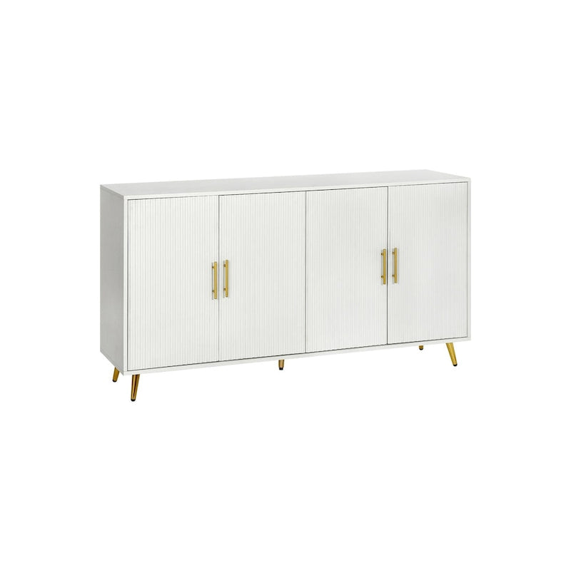Mueble de TV de madera con armario de almacenamiento y estantes ajustables