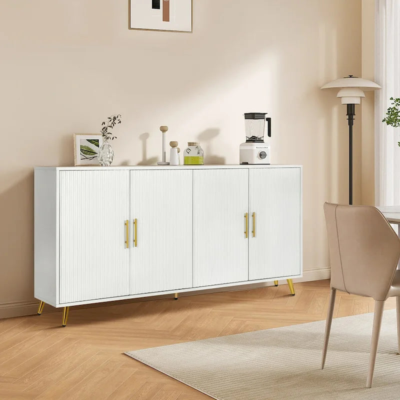 TV-Schrank aus Holz mit Aufbewahrungsschrank und verstellbaren Einlegeböden