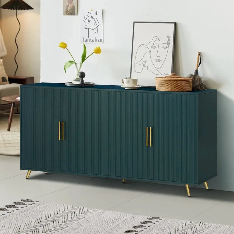 TV-Schrank aus Holz mit Aufbewahrungsschrank und verstellbaren Einlegeböden