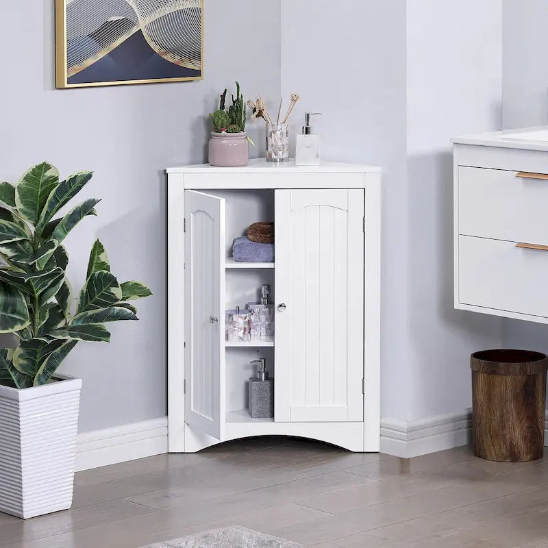 Aparador, mueble esquinero de suelo para baño con puertas y estantes, cocina, sala de estar, mueble de almacenamiento independiente