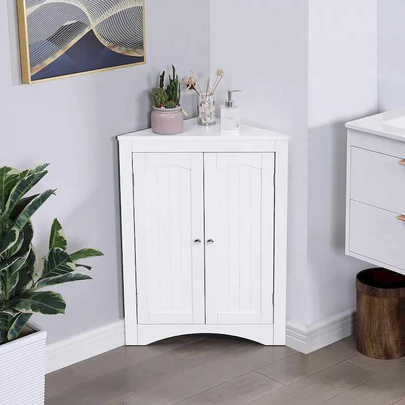 Aparador, mueble esquinero de suelo para baño con puertas y estantes, cocina, sala de estar, mueble de almacenamiento independiente