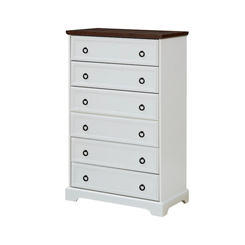 Cómoda moderna de 6 cajones, armario alto con cajones para organizar y almacenar ropa - tirador de fácil apertura, bordes texturizados