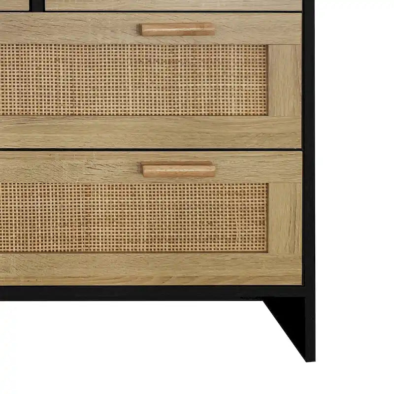 Meuble de rangement en rotin avec 4 tiroirs