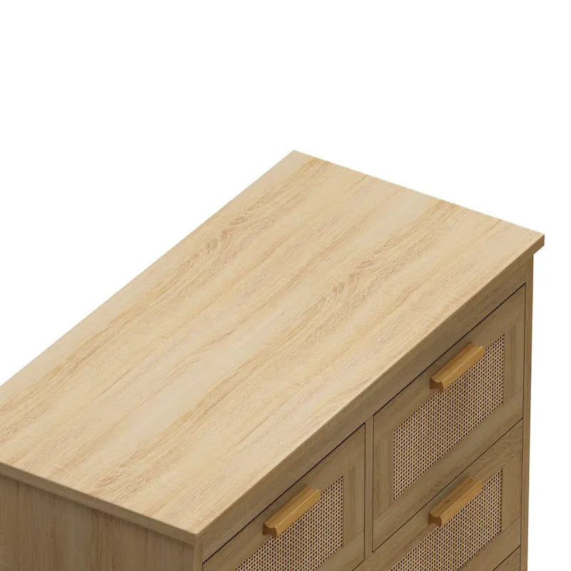 Meuble de rangement en rotin avec 4 tiroirs