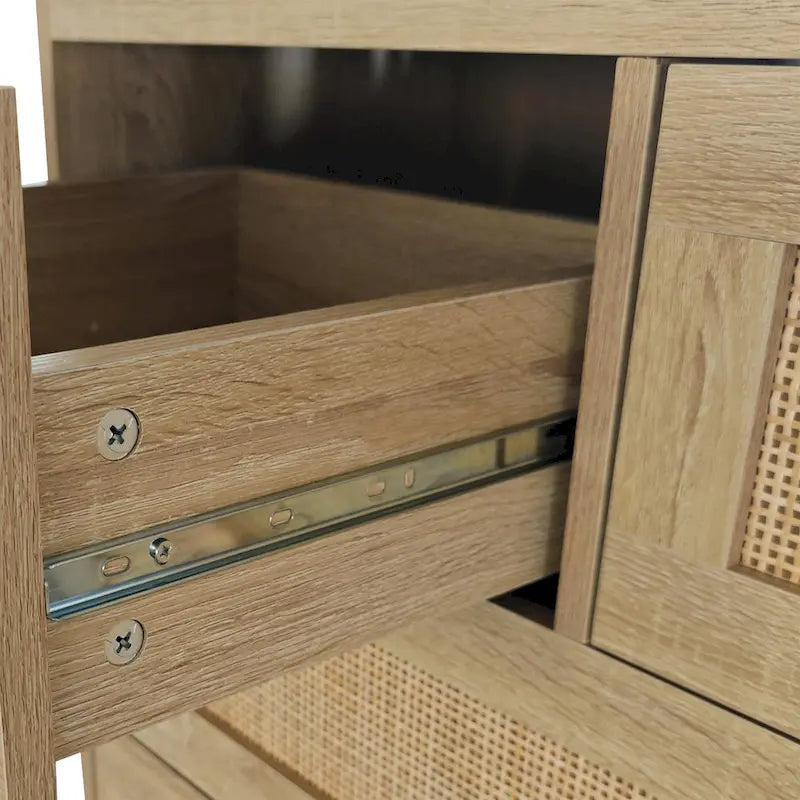 Meuble de rangement en rotin avec 4 tiroirs