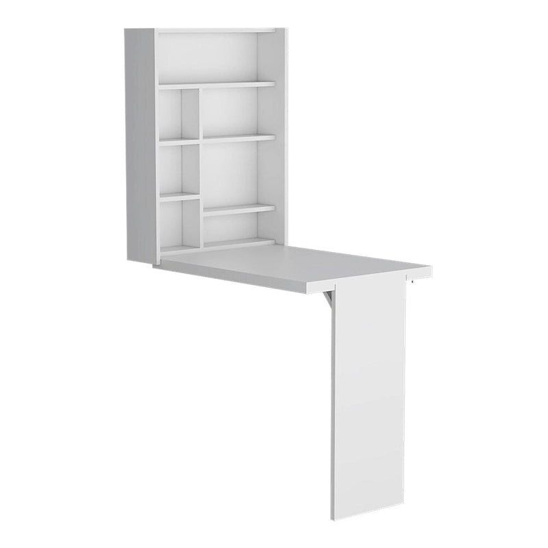 Foldable Table, Seven Interior Shelves, White Finish,High quality and durable