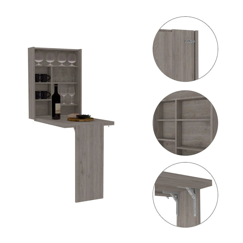 Foldable Table, Seven Interior Shelves, White Finish,High quality and durable