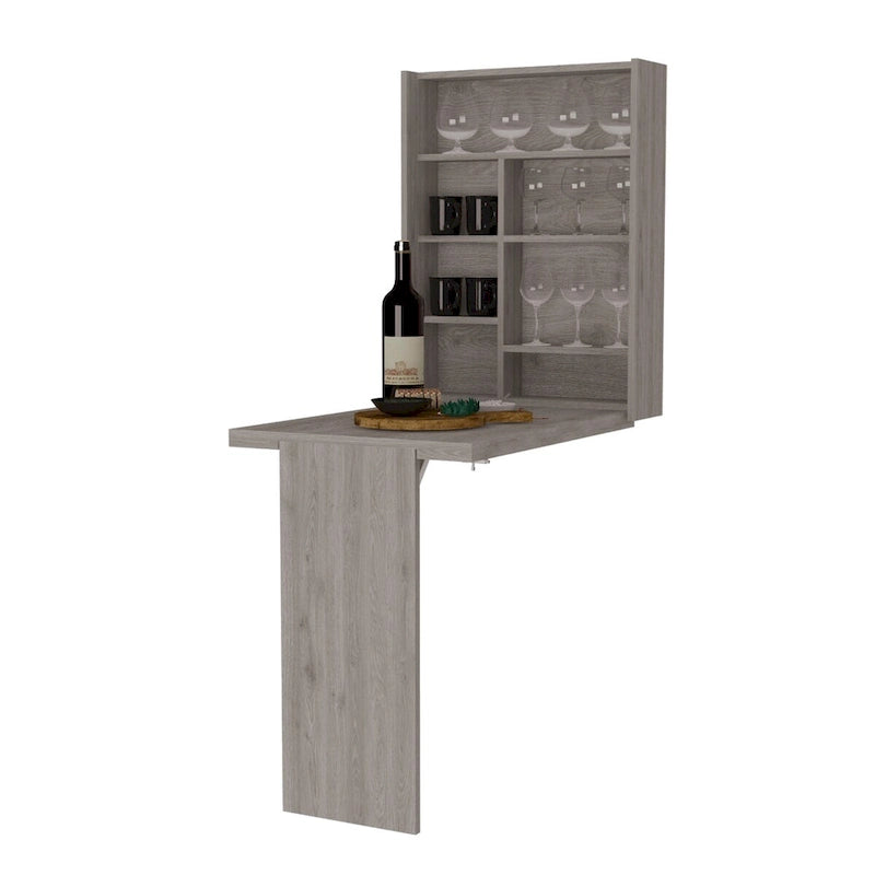 Foldable Table, Seven Interior Shelves, White Finish,High quality and durable