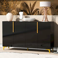Meuble de rangement brillant au style luxueux et épuré, réglable, idéal pour le salon, le bureau ou le couloir.
