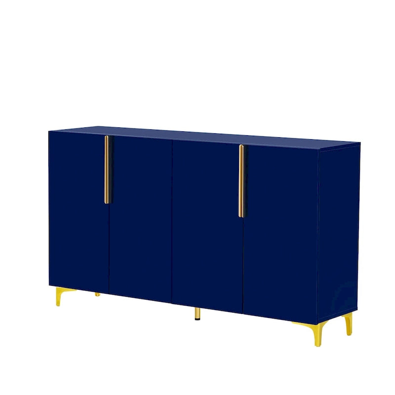 Meuble de rangement brillant au style luxueux et épuré, réglable, idéal pour le salon, le bureau ou le couloir.