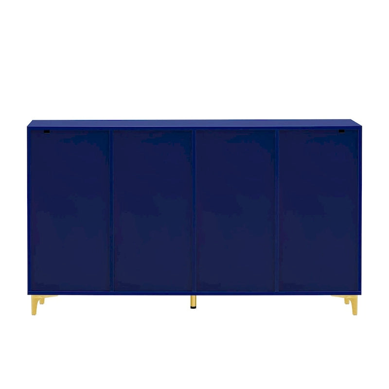 Meuble de rangement brillant au style luxueux et épuré, réglable, idéal pour le salon, le bureau ou le couloir.