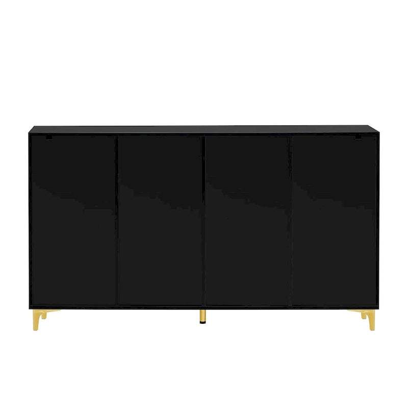 Meuble de rangement brillant au style luxueux et épuré, réglable, idéal pour le salon, le bureau ou le couloir.