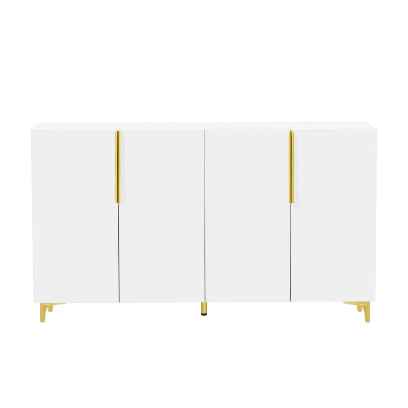 Meuble de rangement brillant au style luxueux et épuré, réglable, idéal pour le salon, le bureau ou le couloir.