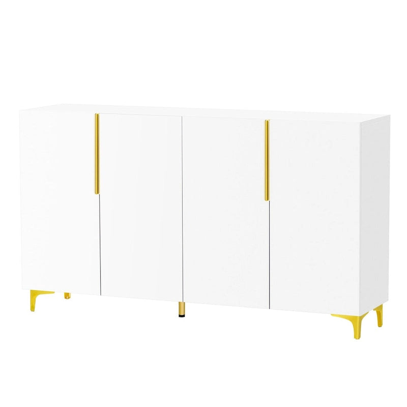 Meuble de rangement brillant au style luxueux et épuré, réglable, idéal pour le salon, le bureau ou le couloir.