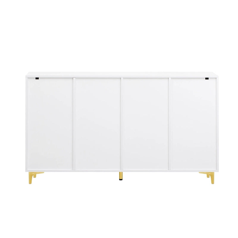 Meuble de rangement brillant au style luxueux et épuré, réglable, idéal pour le salon, le bureau ou le couloir.