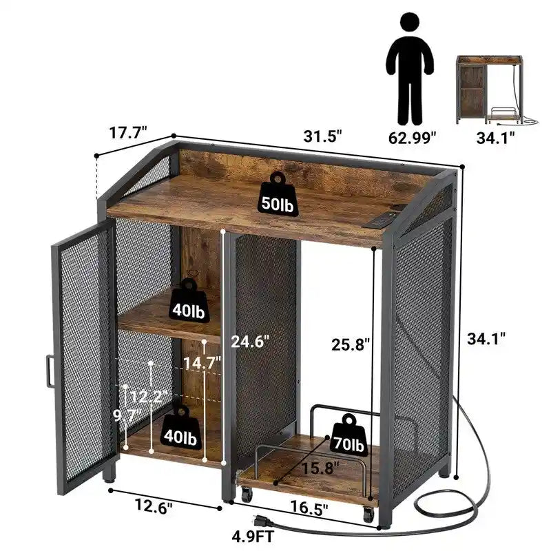 Archivadores de oficina de 3 niveles - 16.5D x 31.5W x 34H