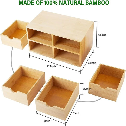 Almacenamiento de maquillaje con 4 cajones - 13.38D x 16.5W x 7.48H