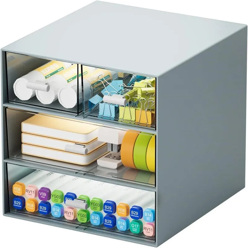 Organizador de escritorio con 4 cajones - 9.05 de profundidad x 6.69 de ancho x 2.09 de alto