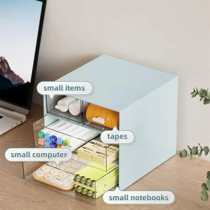 Organizador de escritorio con 4 cajones - 9.05 de profundidad x 6.69 de ancho x 2.09 de alto