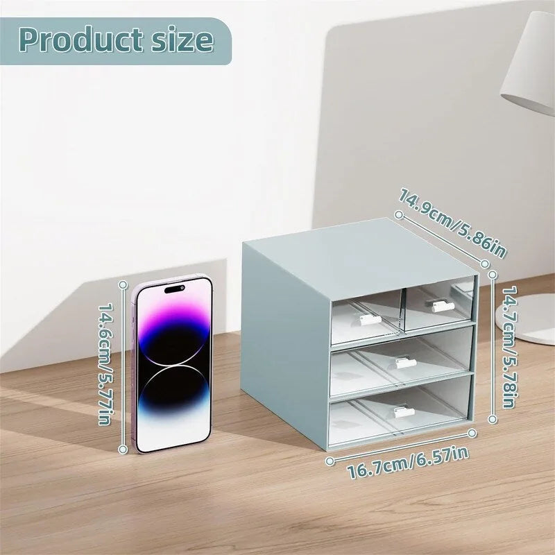 Organizador de escritorio con 4 cajones - 9.05 de profundidad x 6.69 de ancho x 2.09 de alto