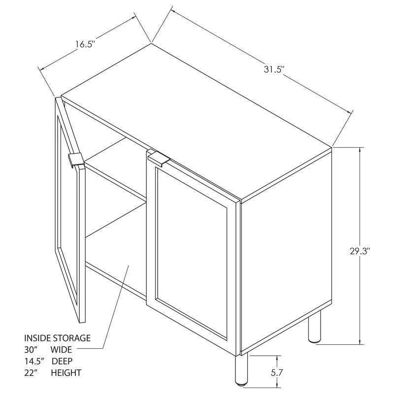 Armario marrón de 2 puertas