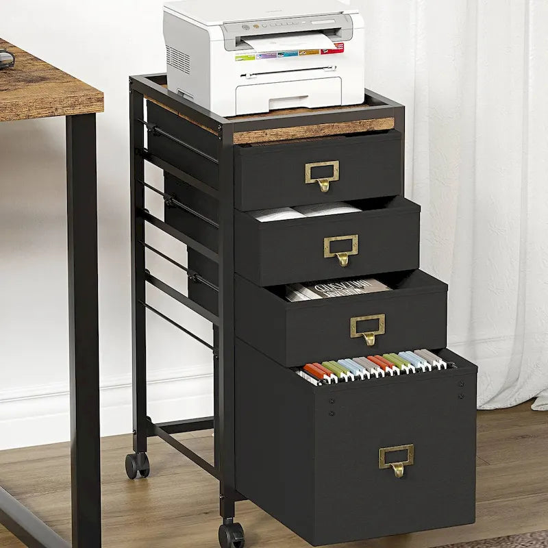 Archivador móvil de 4 cajones para debajo del escritorio, con ruedas