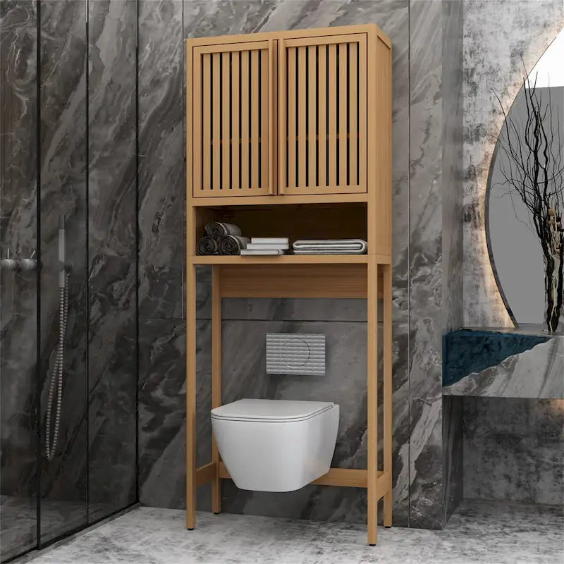 Estantería natural de almacenamiento para inodoro para baños independientes