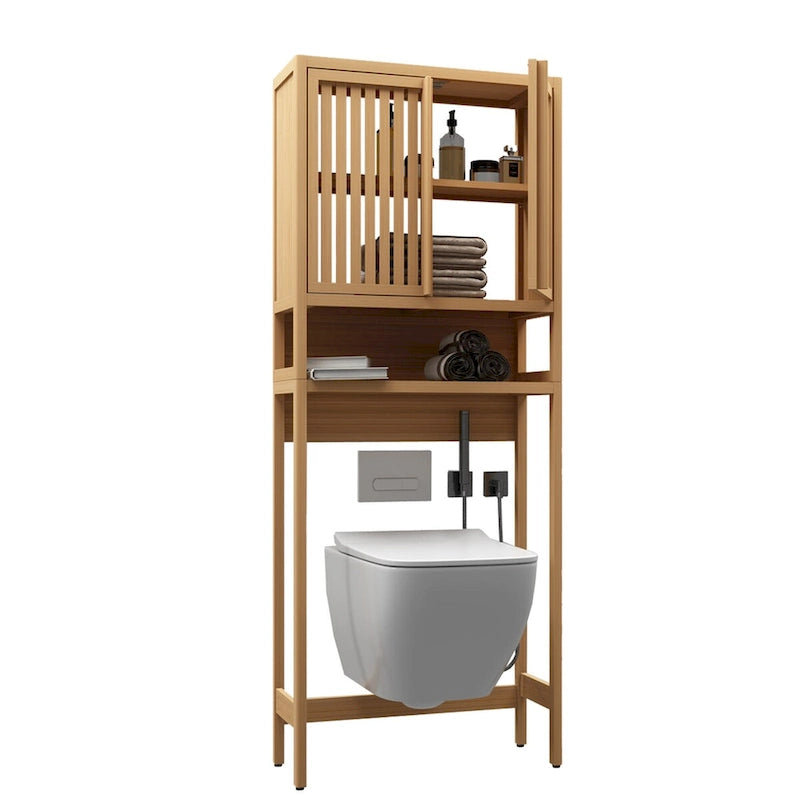 Estantería natural de almacenamiento para inodoro para baños independientes