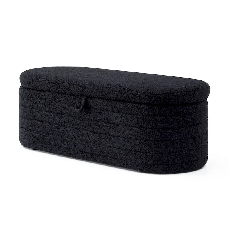 Banco para el pie de la cama con almacenamiento, tapizado de sherpa, banco otomano grande, taburete para zapatos, banco largo, banco para sentarse junto a la ventana y almacenar juguetes